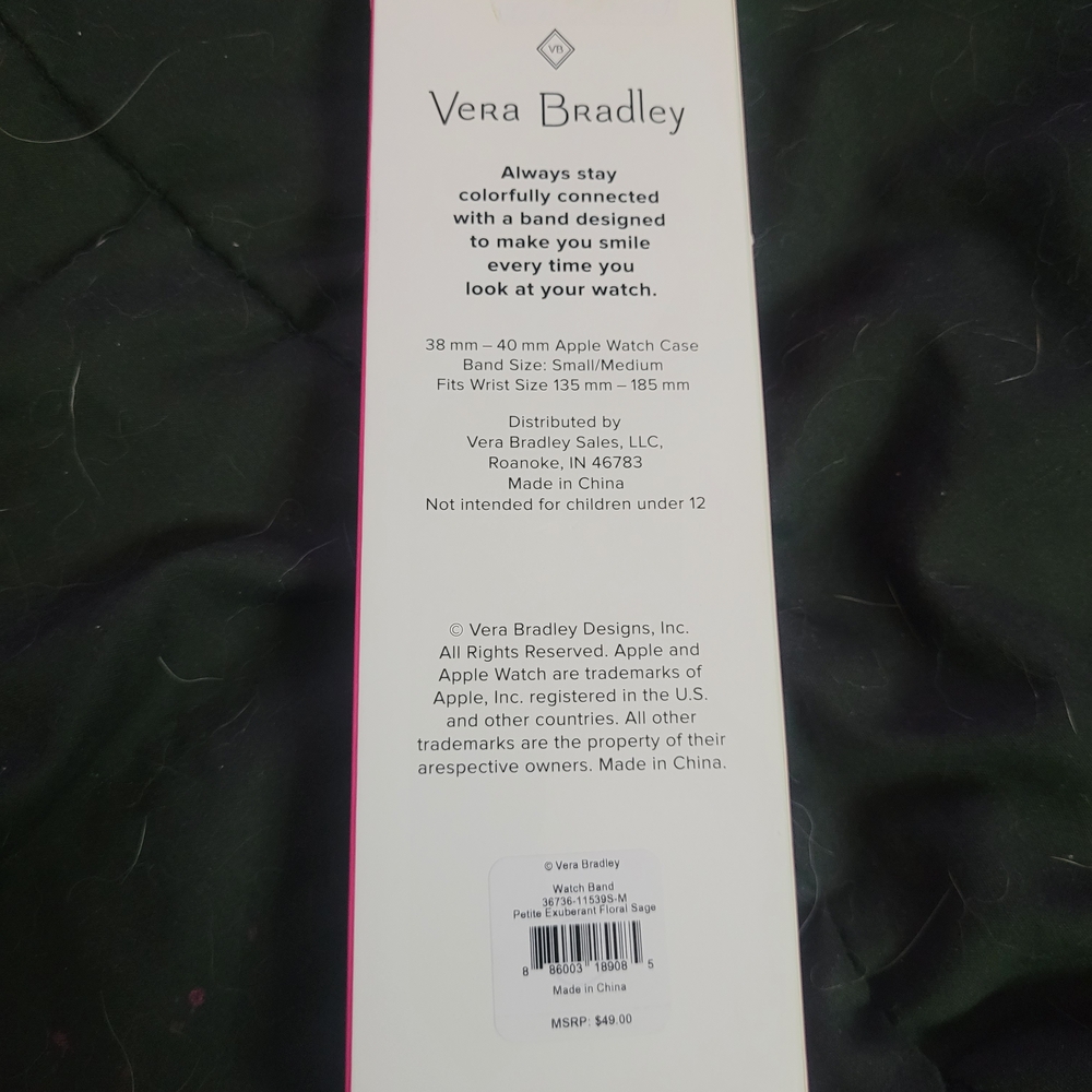 Nib Vera Bradley Floral Watch Band in Pink and Purple - Picture 2 of 4